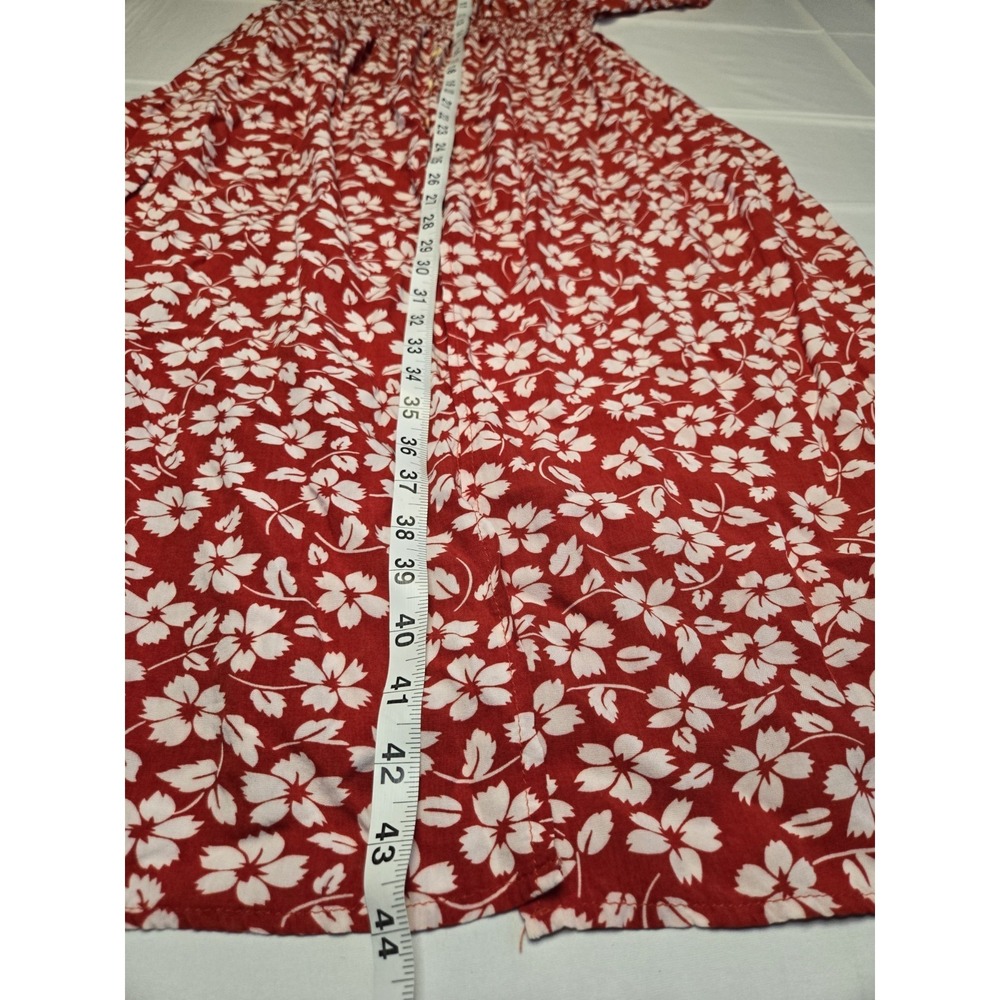 Anthropologie Kindred Red Floral Maxi Dress Womens 2X Milkmaid Fairy Coquette - Picture 3 of 8